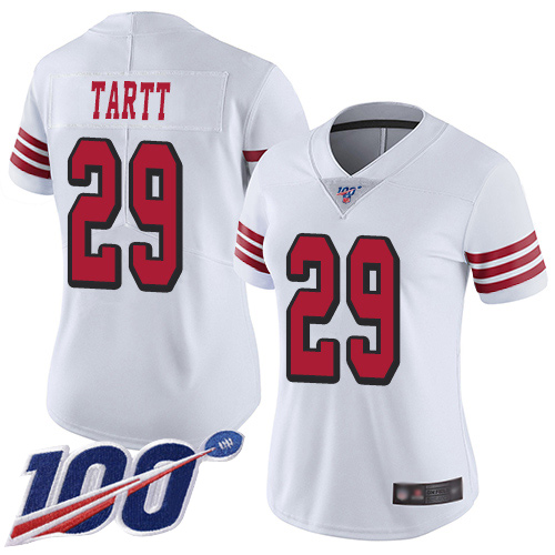 San Francisco 49ers Limited White Women Jaquiski Tartt NFL Jersey #29 100th Season Rush Vapor Untouchable
